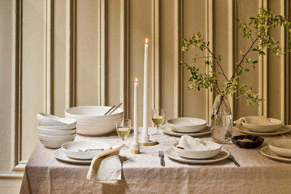 Canvas Home Lines White Stoneware Pasta Bowl Set Of 4