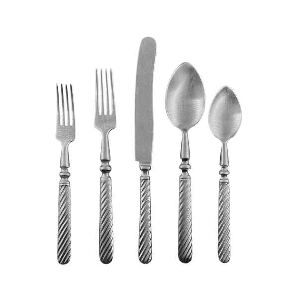 canvas home Marcigny Brushed Stainless Steel 5 Piece Cutlery Set - Service for 1