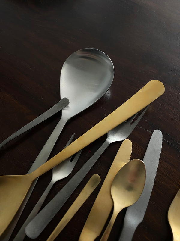 Canvas Home Oslo Brushed Stainless Steel 2 Piece Serving Spoon Set