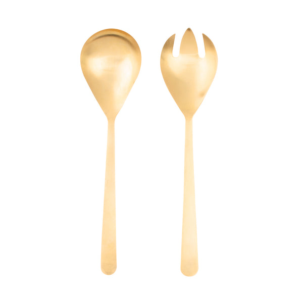 canvas home Oslo Matte Gold Stainless Steel 2 Piece Salad Server Set