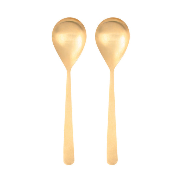 canvas home Oslo Matte Gold Stainless Steel Serving Spoon Set