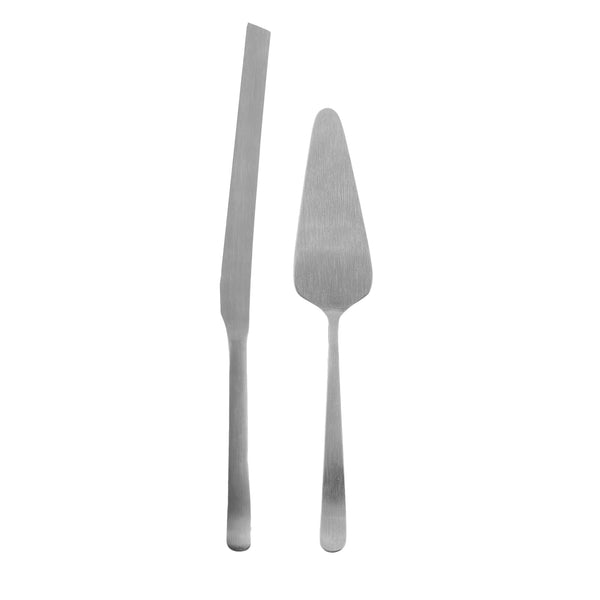 canvas home Oslo Matte Stainless Steel 2 Piece Cake Service Set