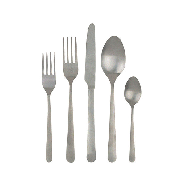 canvas home Oslo Tumbled Stainless Steel 5 Piece Cutlery Set - Service for 1