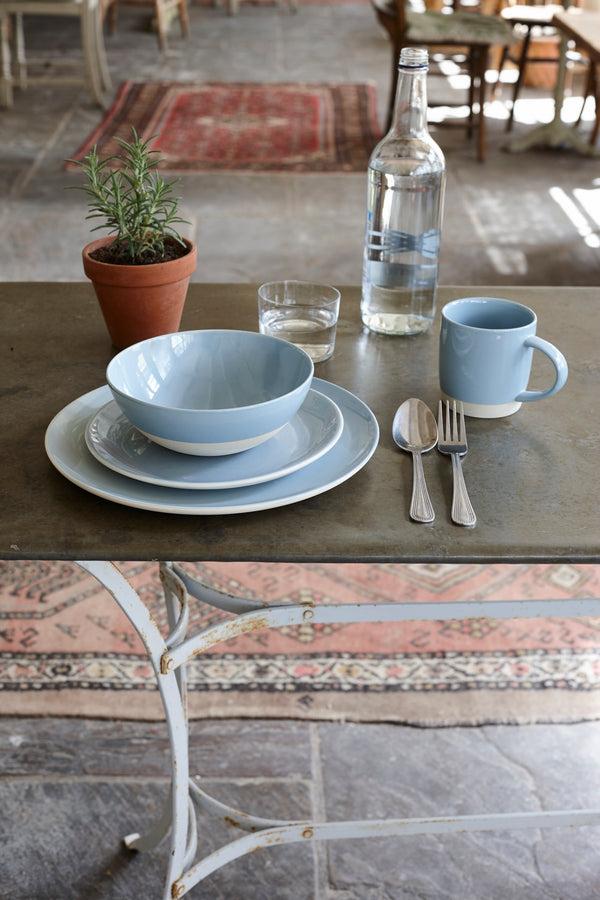 Canvas Home Shell Bisque Blue Porcelain Dinner Plate Set Of 4