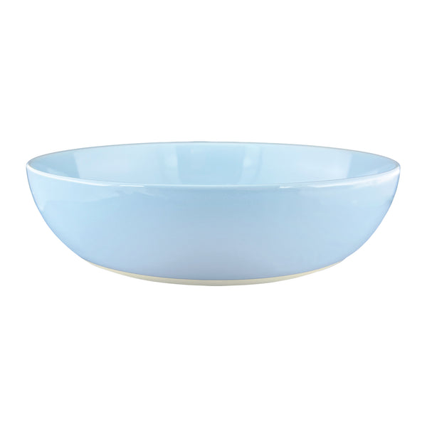 canvas home Shell Bisque Blue Porcelain Round Serving Bowl