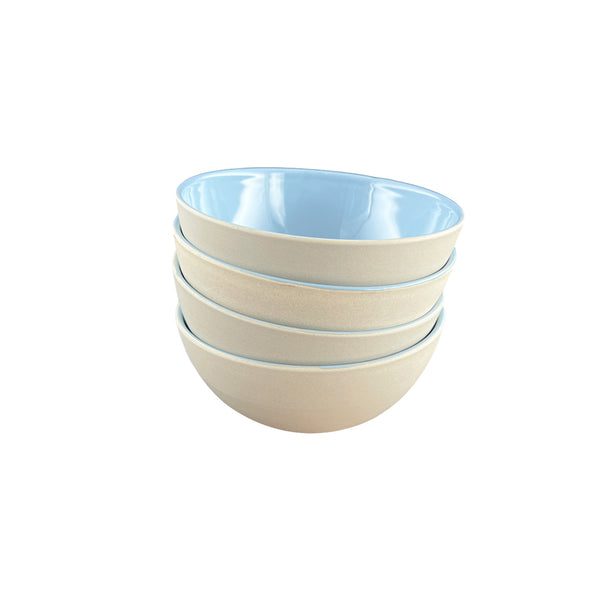 Canvas Home Shell Bisque Blue Porcelain Small Bowl Set Of 4