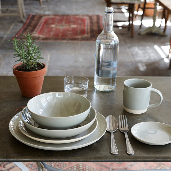 Canvas Home Shell Bisque Grey Porcelain Cereal Bowl Set Of 4