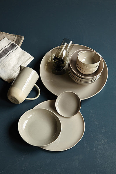 Canvas Home Shell Bisque Grey Porcelain Tidbit Plate Set Of 4