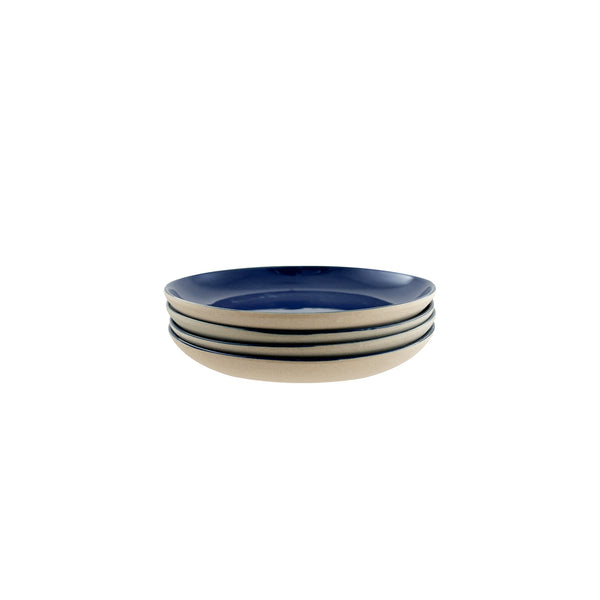 Canvas Home Shell Bisque Indigo Porcelain Tidbit Plate Set Of 4