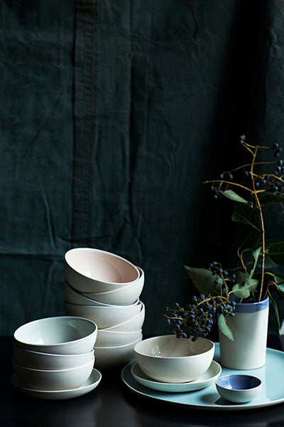 Canvas Home Shell Bisque Soft Pink Porcelain Round Serving Bowl