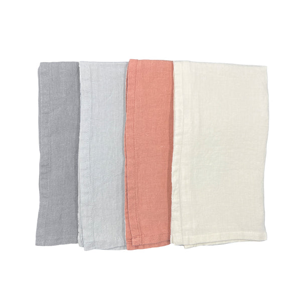 Canvas Home Stone Washed White Linen Napkin Set Of 4