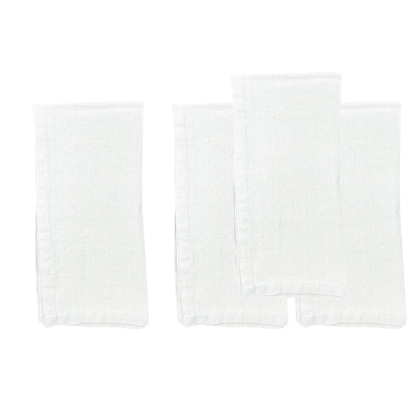 canvas home Stone Washed White Linen Napkin Set of 4