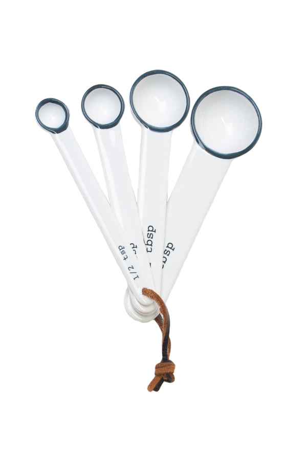 Canvas Home Tinware 7-Piece Prep Set- White W/ Slate Rim