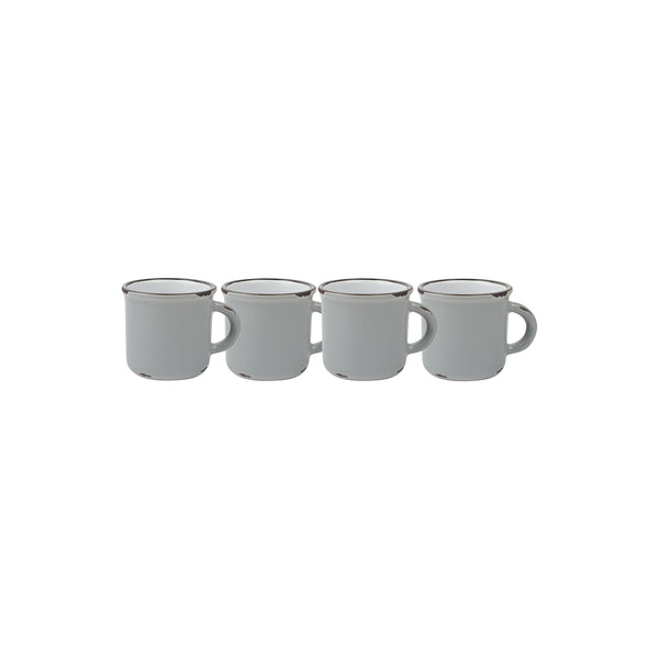 Canvas Home Tinware Espresso Mug In Light Grey - Set Of 4