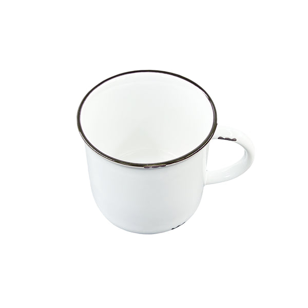 Canvas Home Tinware Mug In White/Slate Rim - Set Of 4
