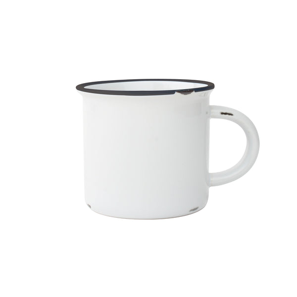 canvas home Tinware Mug in White/Slate Rim - Set of 4