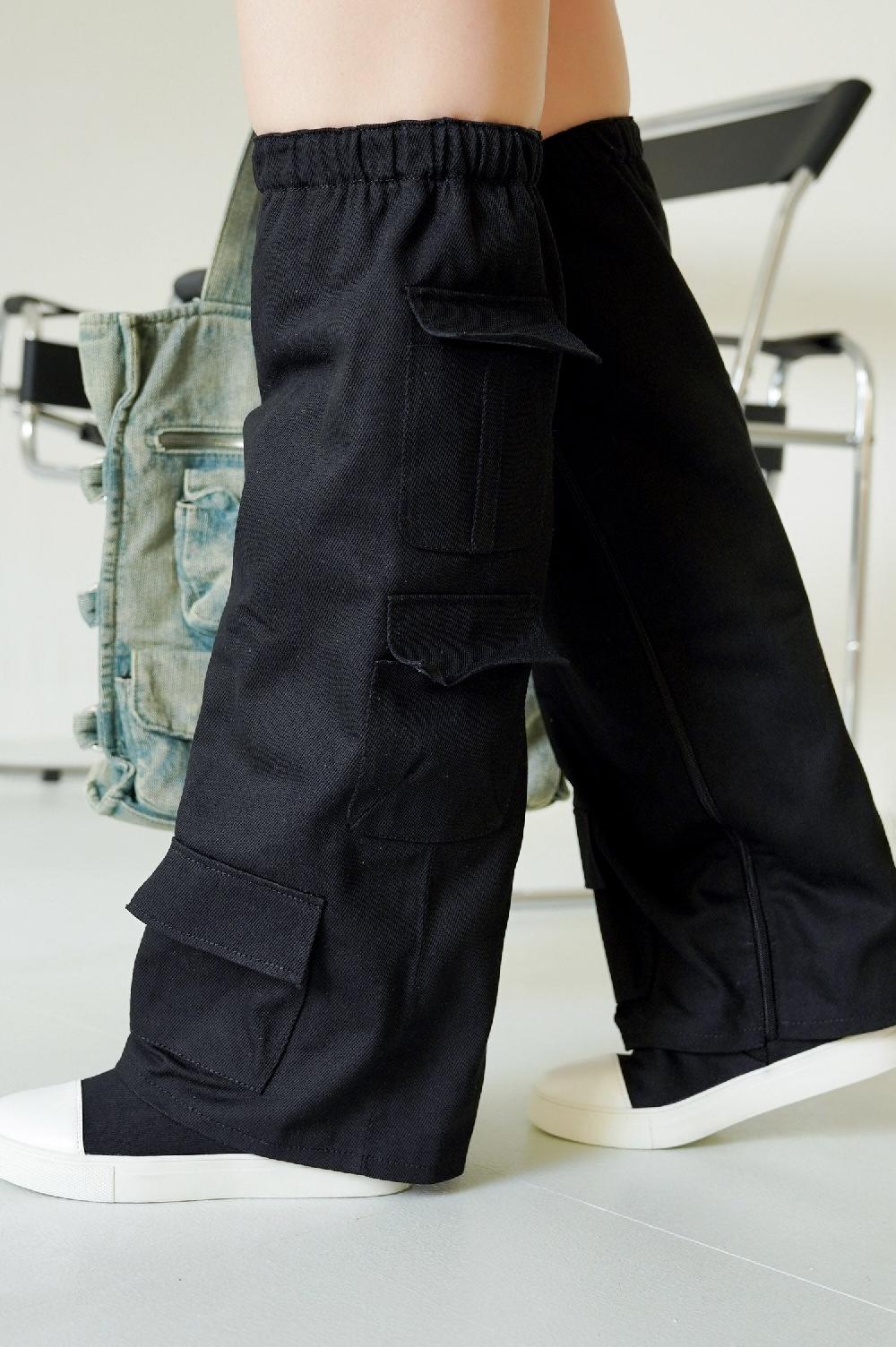 cape robbin Ashleigh Cargo Pants Thigh High Boots - Black