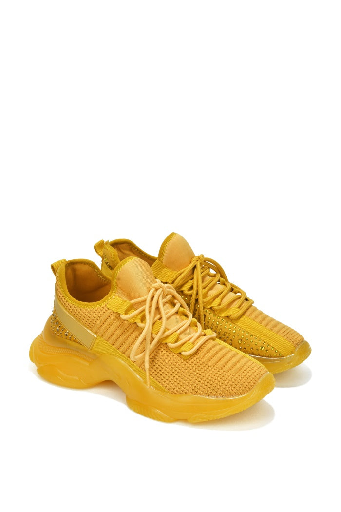 Cape Robbin Bleeker Stylish Athletic Chunky Sneakers - Orange