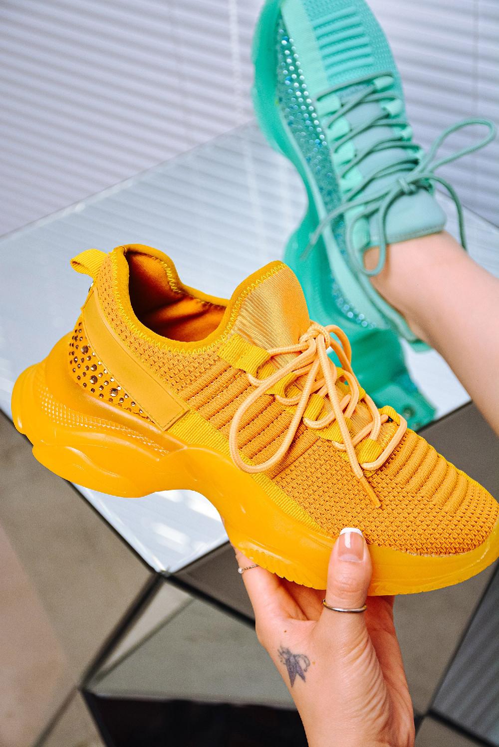 cape robbin Bleeker Stylish Athletic Chunky Sneakers - Orange