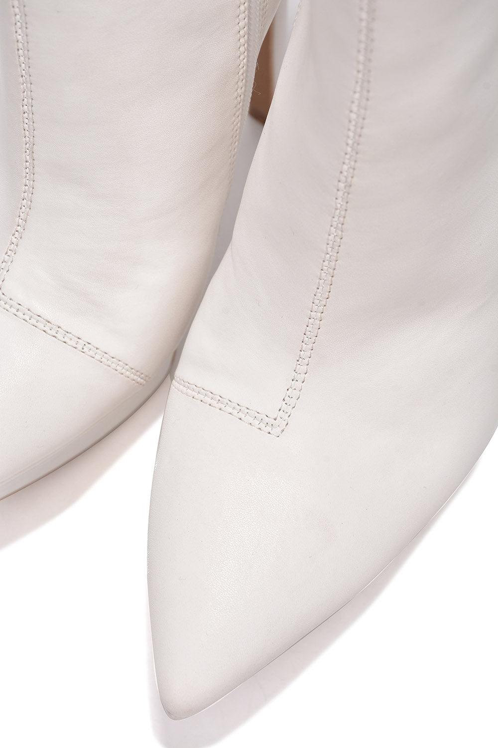 Cape Robbin Busaba Pointy Toe Platform Skinny Heels - White