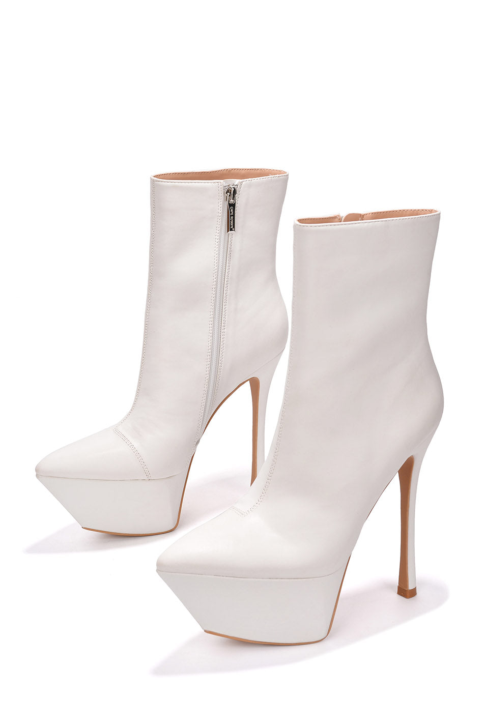 Cape Robbin Busaba Pointy Toe Platform Skinny Heels - White