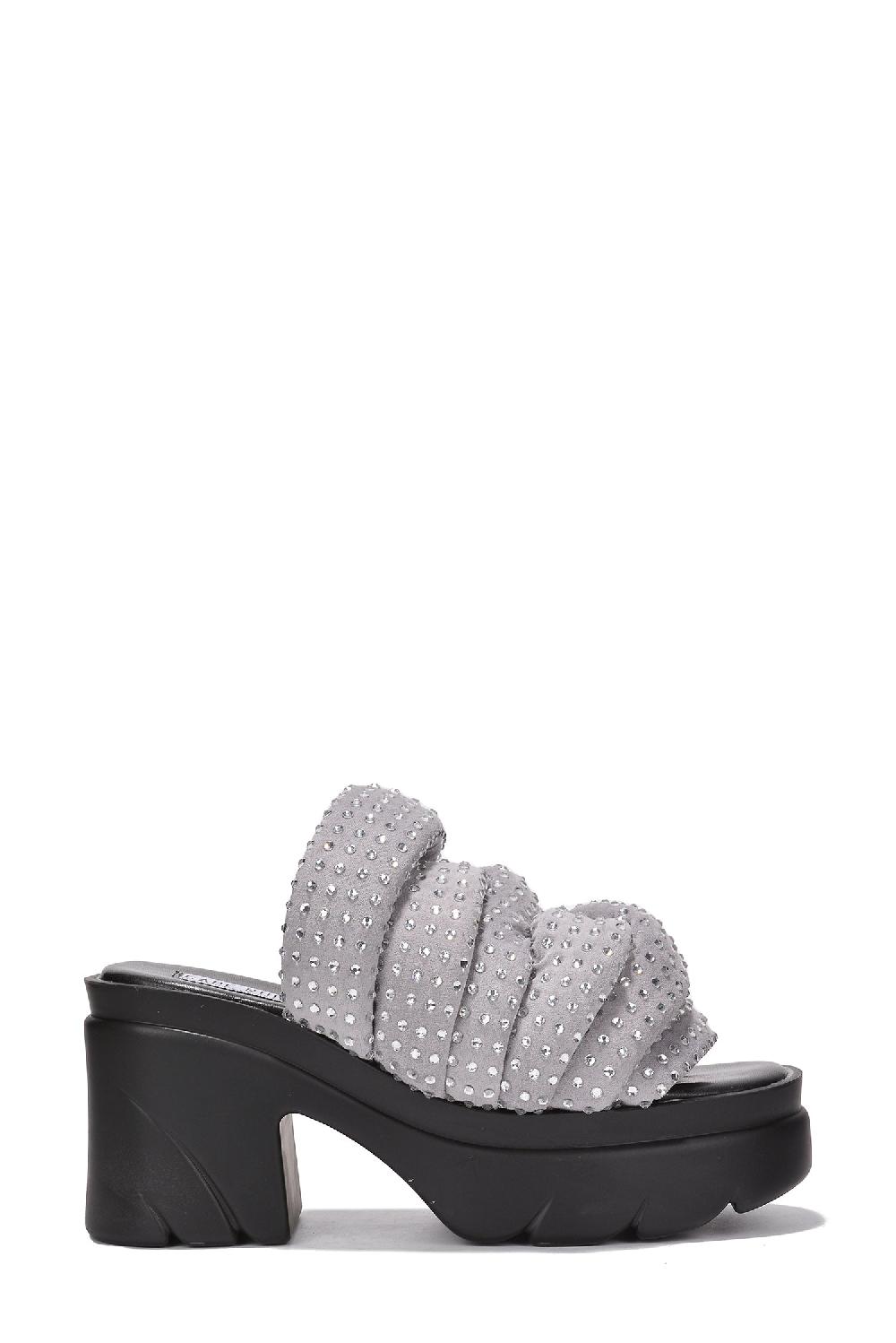 Cape Robbin Cani Chunky Mid Block Platform Lug Sandals - Black