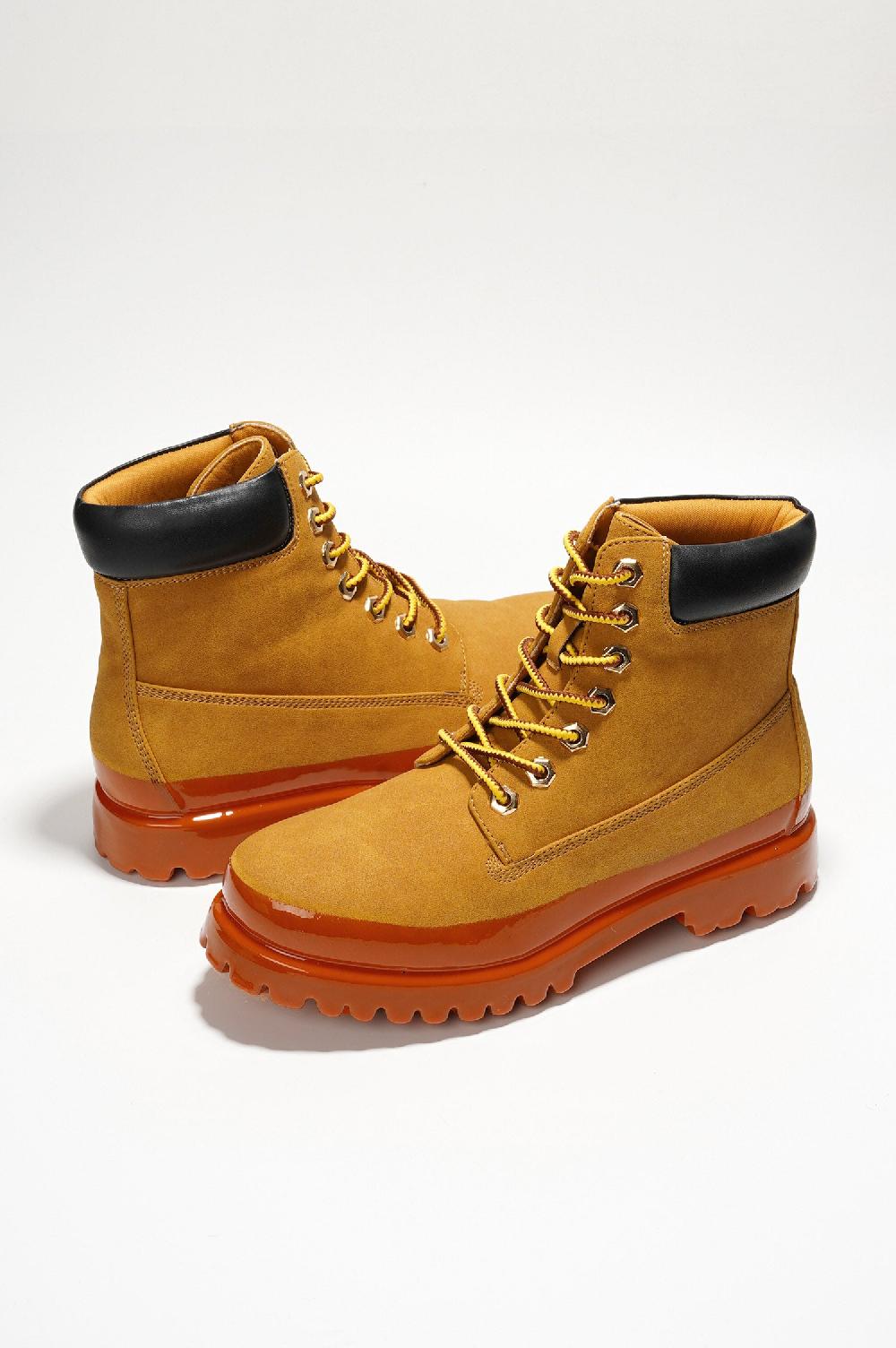 Cape Robbin Gretna Color-Block Lace-up Boots - Red