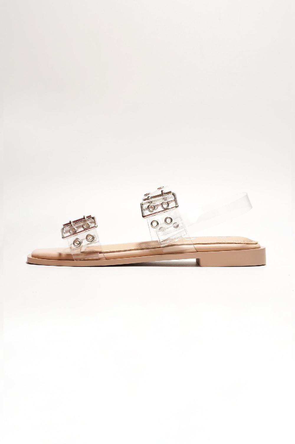 Cape Robbin Mara Buckle Slingback Sandals - Clear
