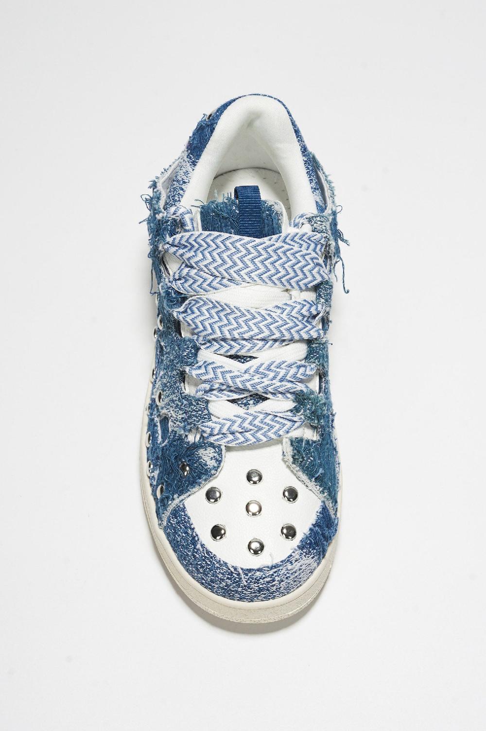 Cape Robbin Rani Studded Lace-up Sneaker - Denim