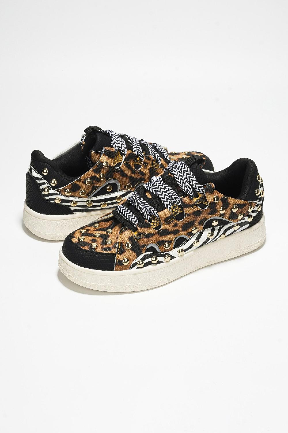 Cape Robbin Rani Studded Lace-up Sneaker - Multi