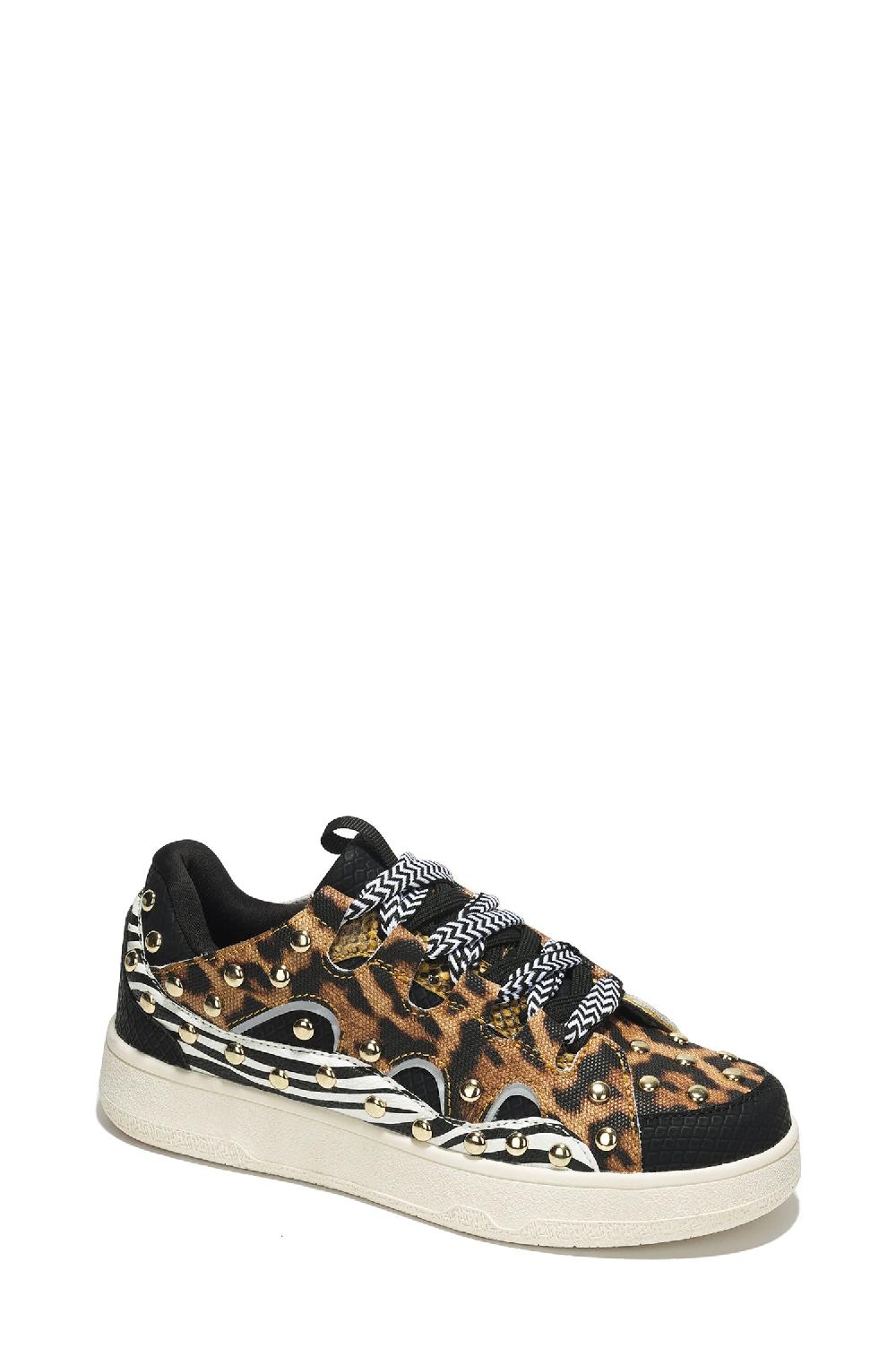 Cape Robbin Rani Studded Lace-up Sneaker - Multi