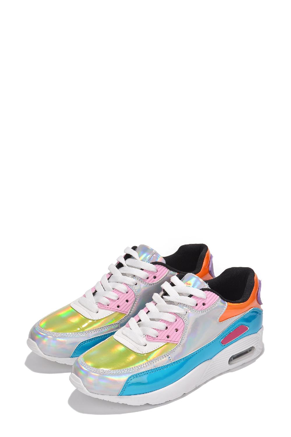 Cape Robbin Selene Lace Up Vamp Flat Sneakers - Blue