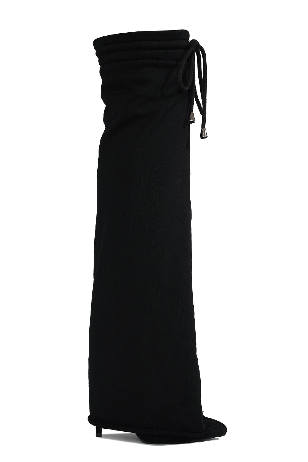 Cape Robbin Cario Thigh-High Pointy Toe High Heel Boots - Black