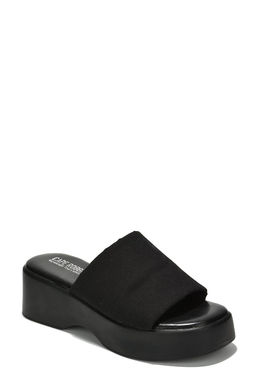 Cape Robbin Charges Open Toe Platform Sandals - Black