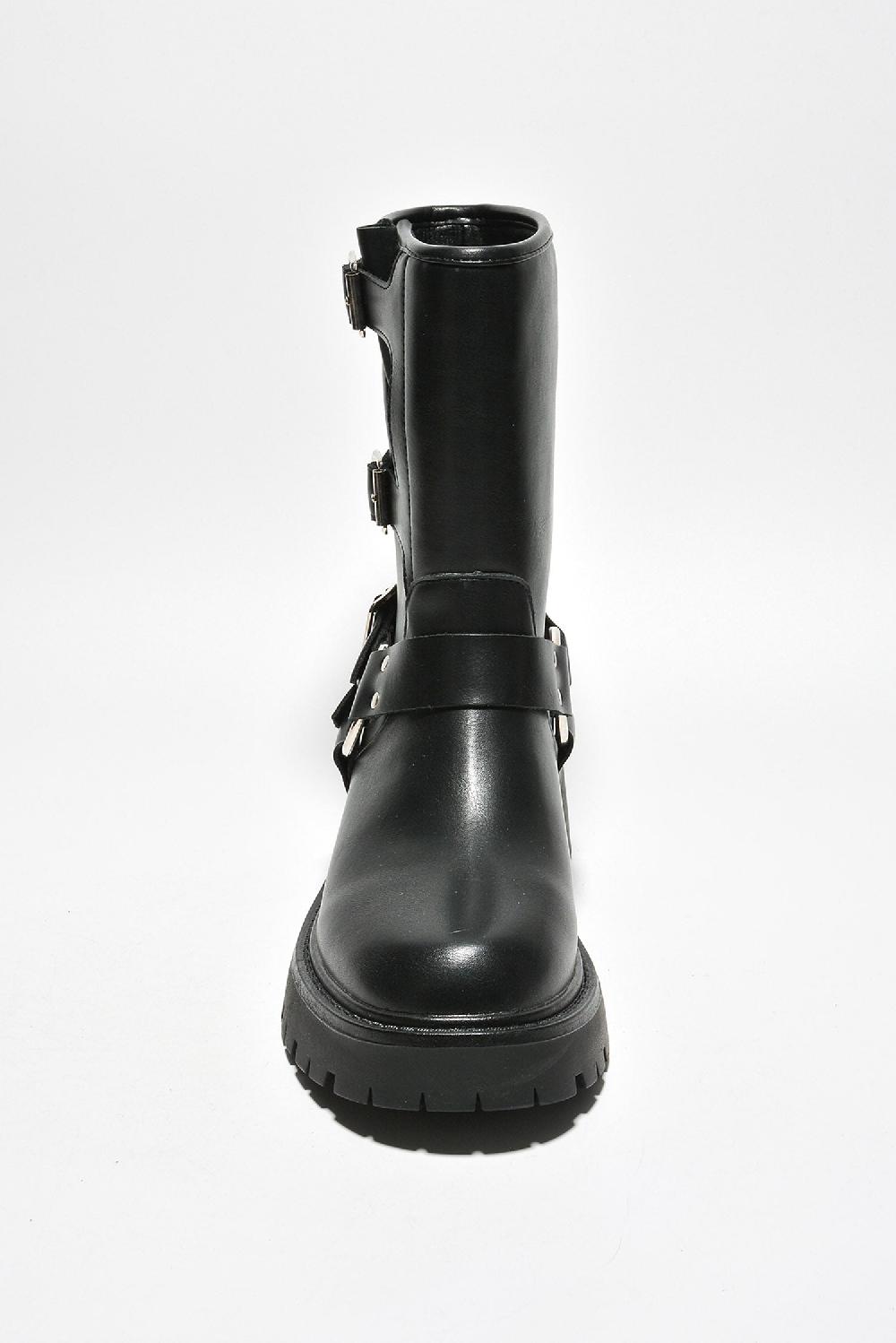 Cape Robbin Cordova Buckle Block Heel Ankle Booties - Black