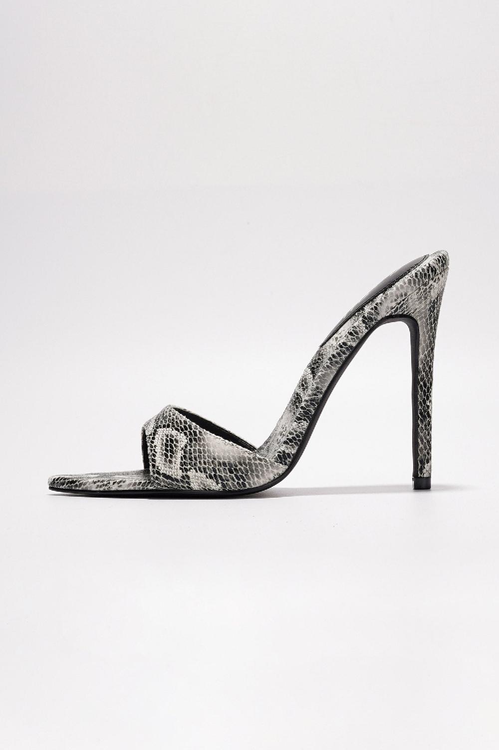 Cape Robbin Dulcea Animal Print Slip-on Pointed High Heel Sandals - Snake