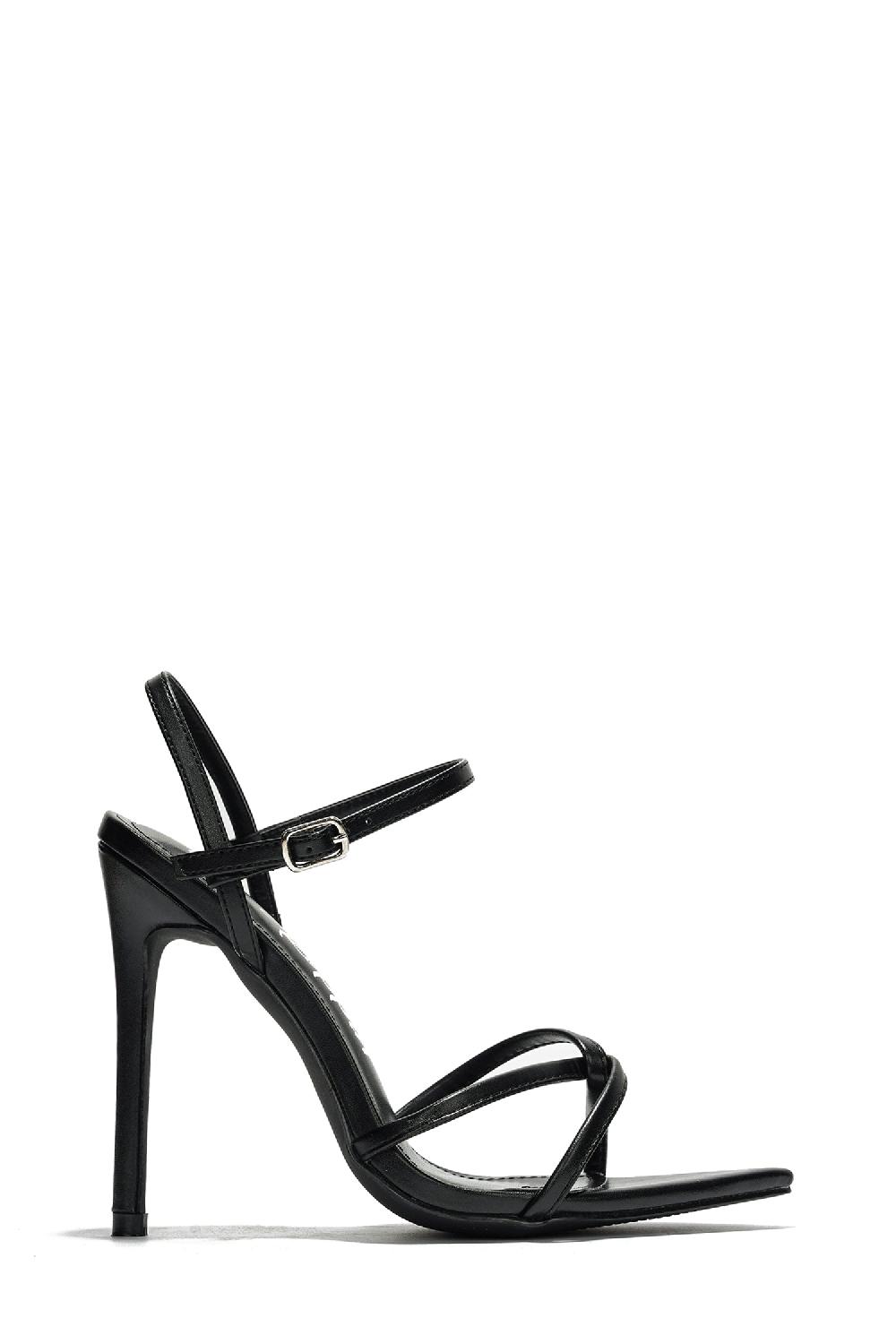 Cape Robbin Emylee Slingback With Strap Pointy-toe Minimalist Heels - Black