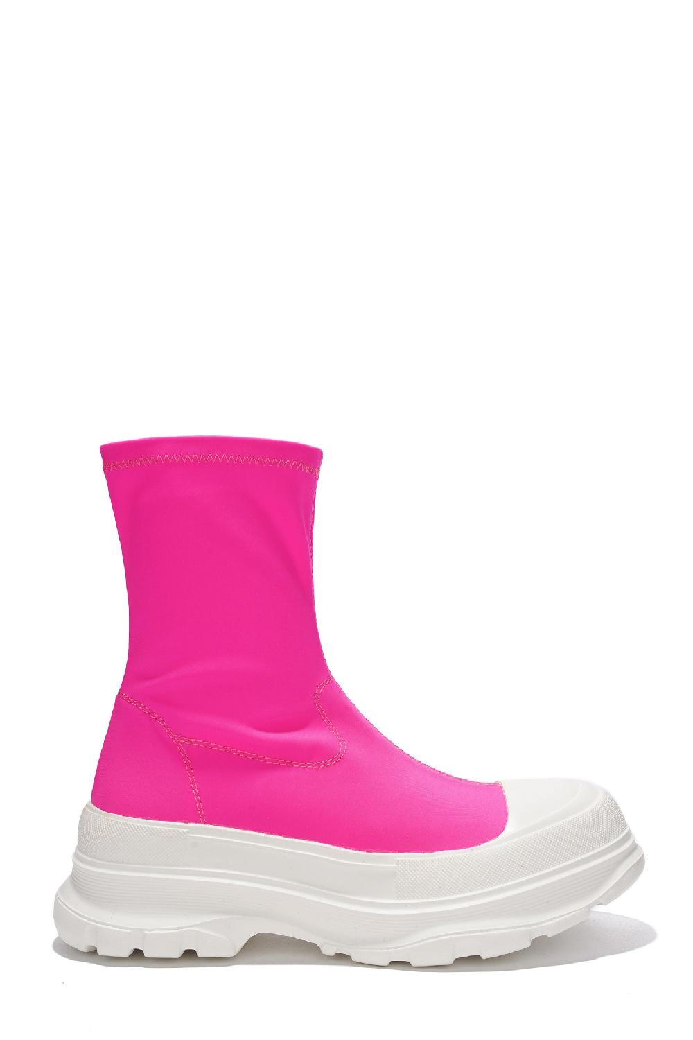 Cape Robbin Gig Chunky Lug Stretchy High Top Sneakers - Pink
