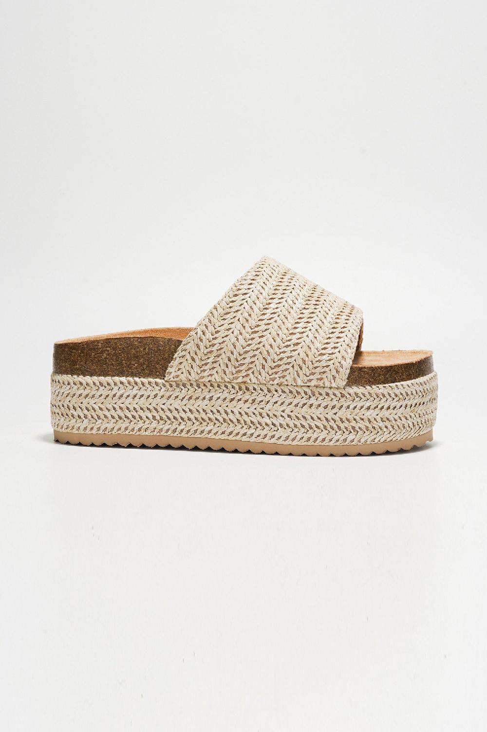 Cape Robbin Hacha Garden Party Flatform Sandals - Raffia