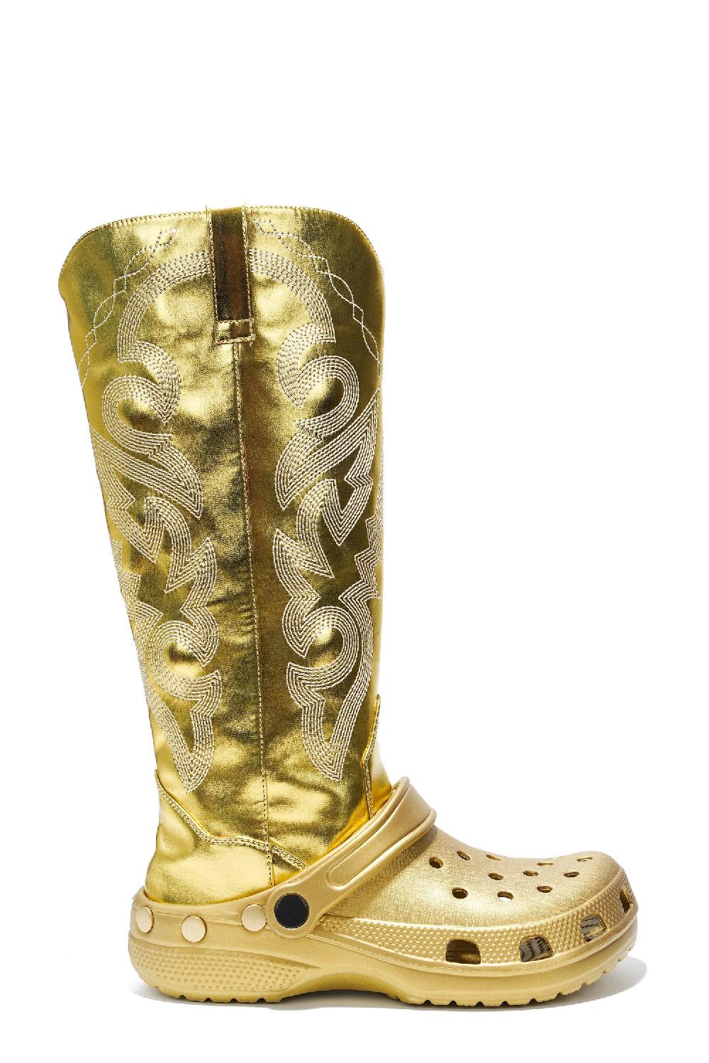 Cape Robbin Haria Western-Inspired Garden Sandal Boots - Gold