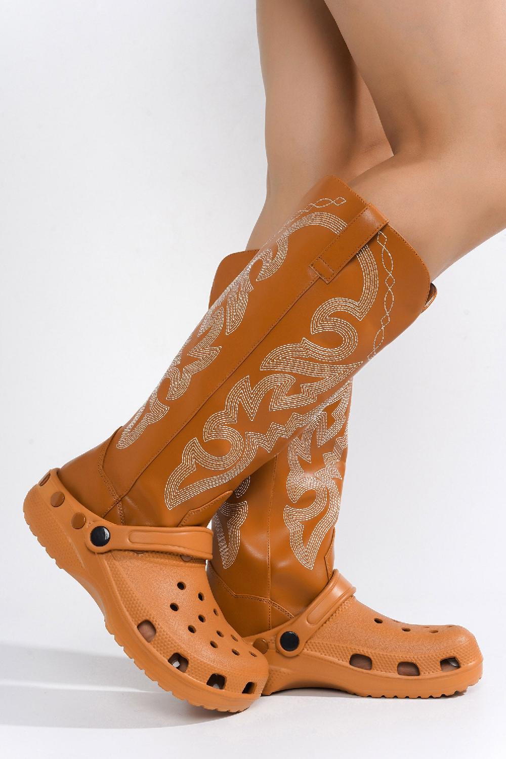 Cape Robbin Haria Western-Inspired Garden Sandal Boots - Tan