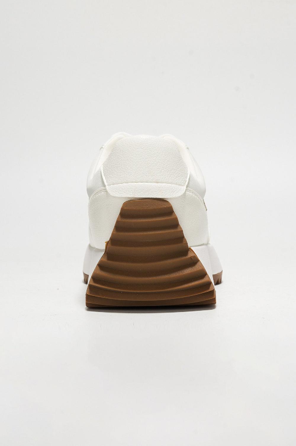 Cape Robbin Jacinthia Rhinestone Decor Lace-up Platform Sneaker - White