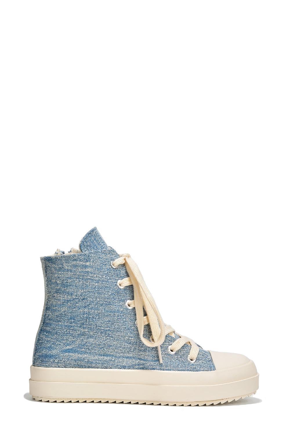 Cape Robbin Mania Lace Up High Top Lug Sole Sneakers - Denim