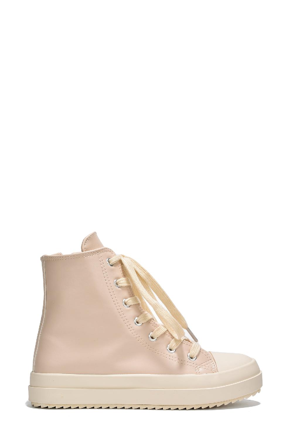 Cape Robbin Mania Lace Up High Top Lug Sole Sneakers - Ivory