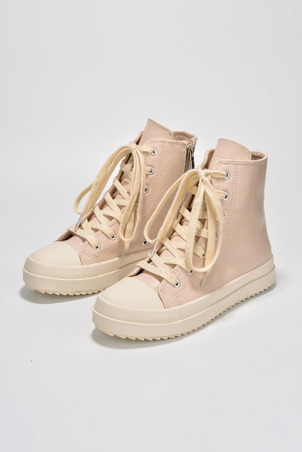 Cape Robbin Mania Lace Up High Top Lug Sole Sneakers - Ivory