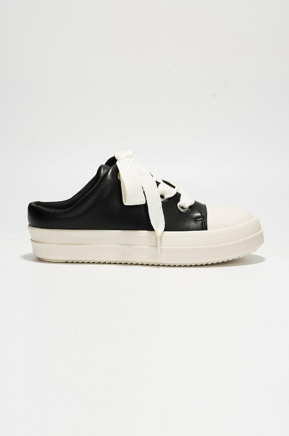 Cape Robbin Minette Slip On Lug Sole Thick Lace Sneaker - Black