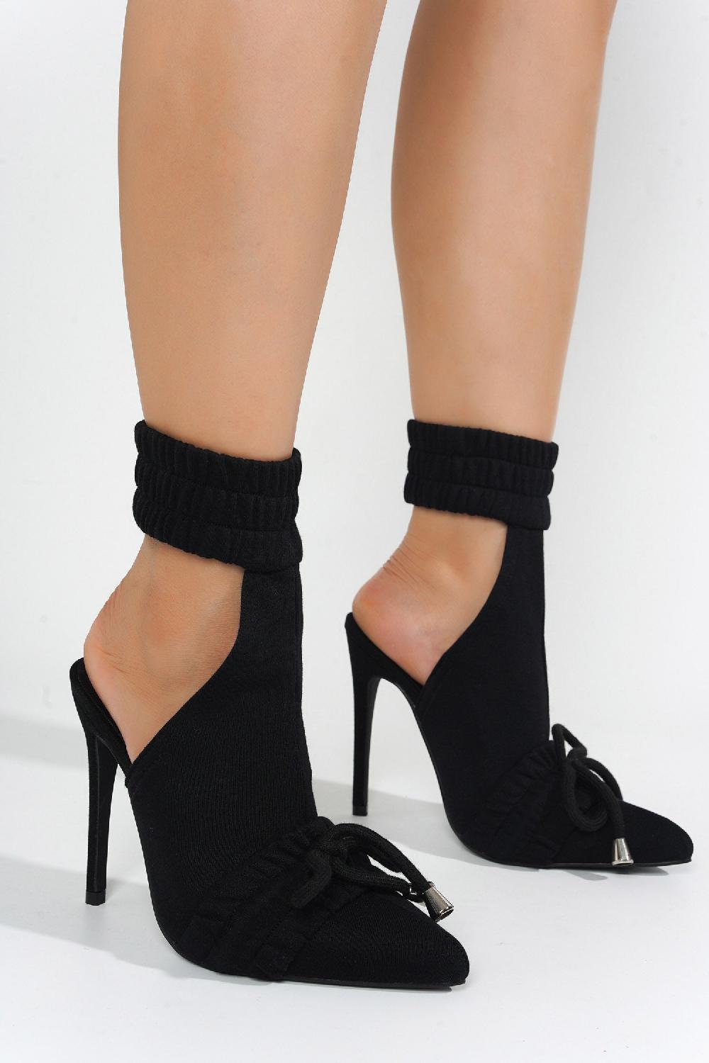 Cape Robbin Moline Pointy Toe Skinny High Heel Booties - Black