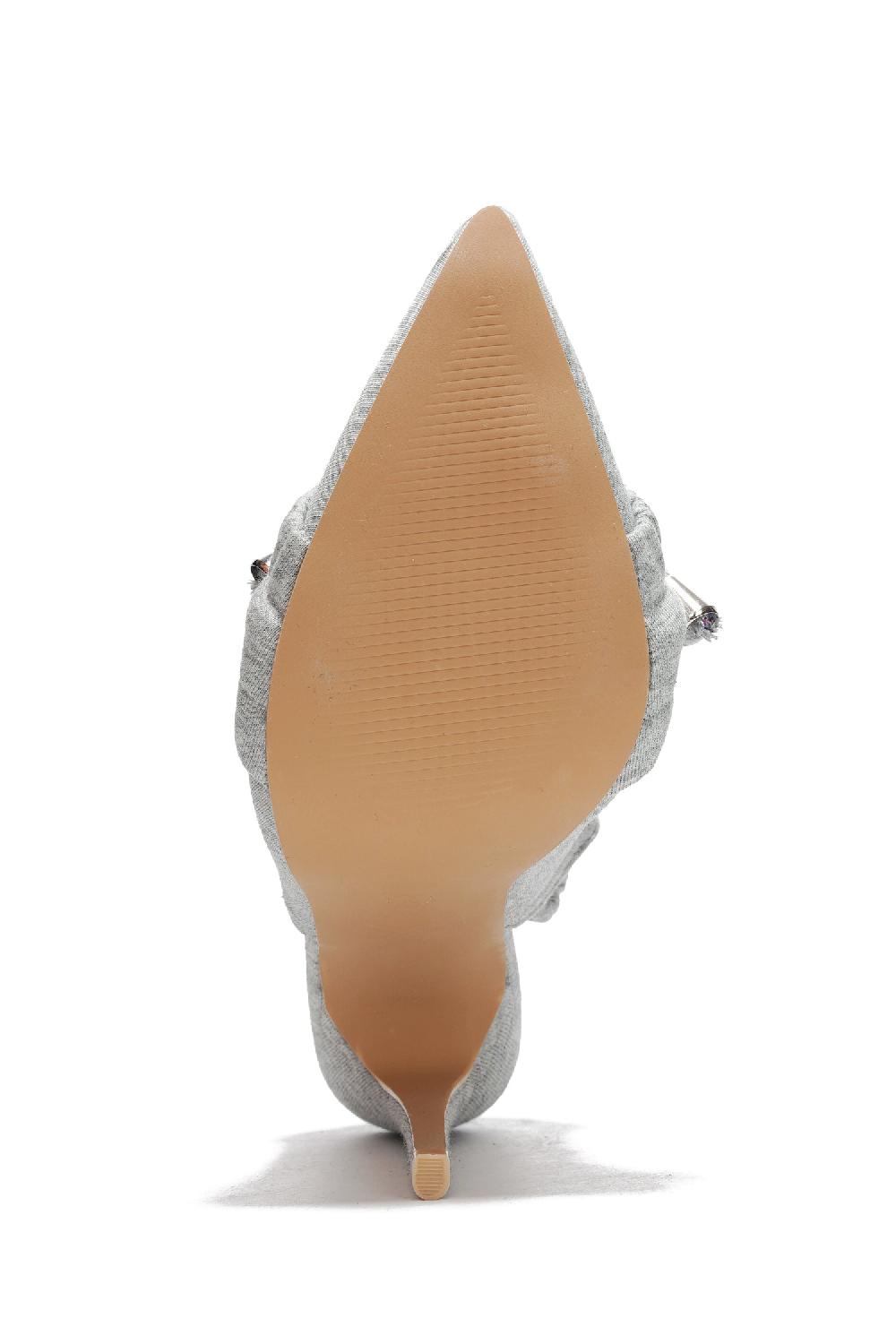 Cape Robbin Moline Pointy Toe Skinny High Heel Booties - Grey