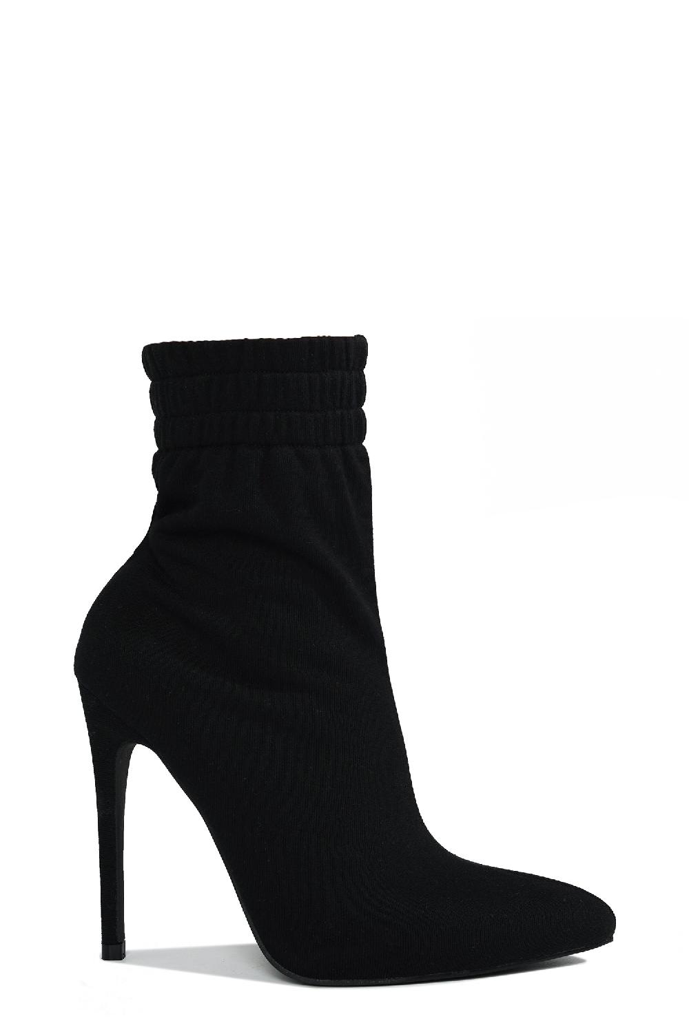 Cape Robbin Nauvoo Pointy Toe High Heel Ankle Booties - Black