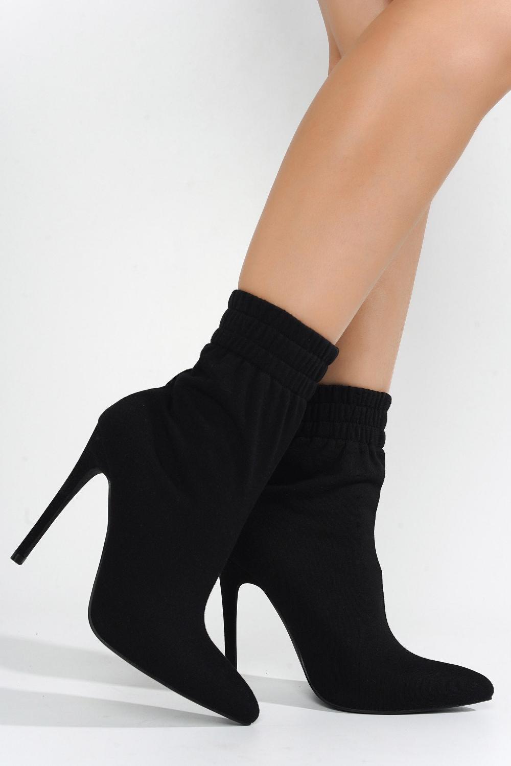 Cape Robbin Nauvoo Pointy Toe High Heel Ankle Booties - Black